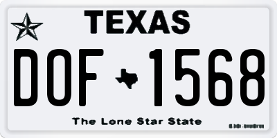 TX license plate DOF1568