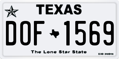 TX license plate DOF1569