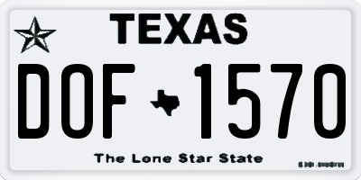 TX license plate DOF1570