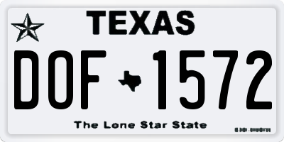 TX license plate DOF1572