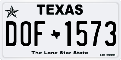 TX license plate DOF1573