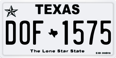 TX license plate DOF1575