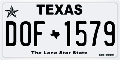 TX license plate DOF1579