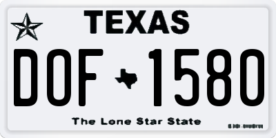TX license plate DOF1580