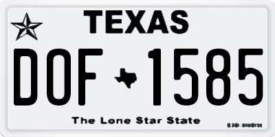 TX license plate DOF1585