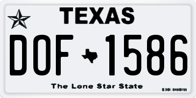 TX license plate DOF1586