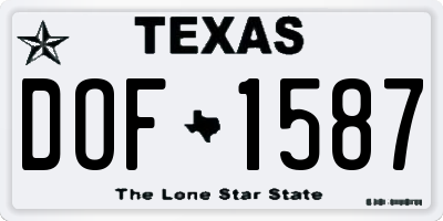 TX license plate DOF1587