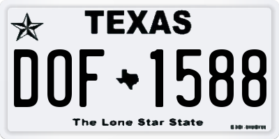 TX license plate DOF1588