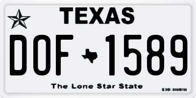 TX license plate DOF1589