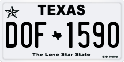 TX license plate DOF1590