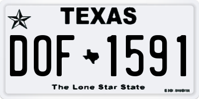 TX license plate DOF1591