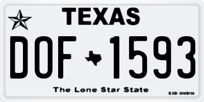 TX license plate DOF1593