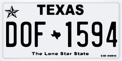 TX license plate DOF1594
