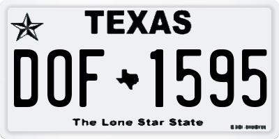 TX license plate DOF1595