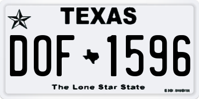 TX license plate DOF1596