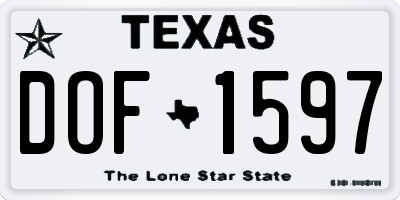 TX license plate DOF1597
