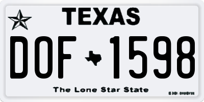TX license plate DOF1598