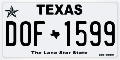 TX license plate DOF1599
