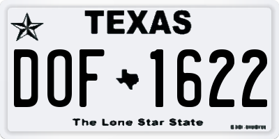TX license plate DOF1622