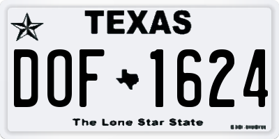 TX license plate DOF1624