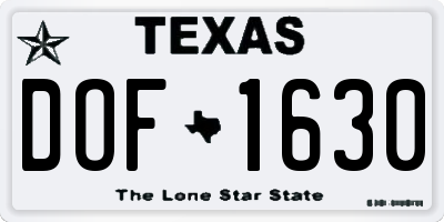 TX license plate DOF1630