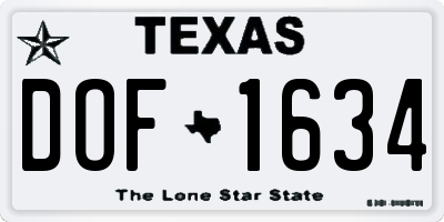 TX license plate DOF1634