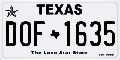 TX license plate DOF1635