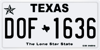 TX license plate DOF1636