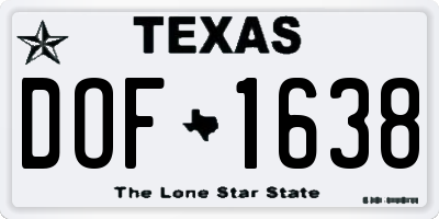TX license plate DOF1638