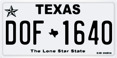 TX license plate DOF1640