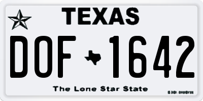TX license plate DOF1642
