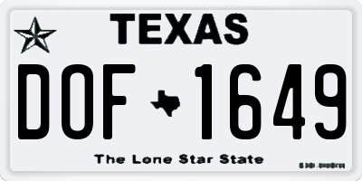 TX license plate DOF1649