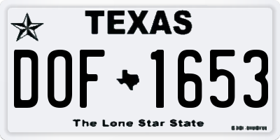 TX license plate DOF1653