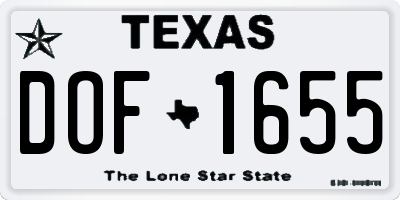 TX license plate DOF1655
