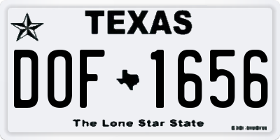 TX license plate DOF1656