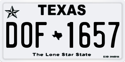 TX license plate DOF1657