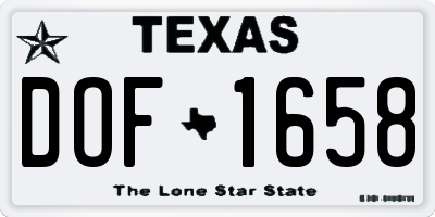 TX license plate DOF1658