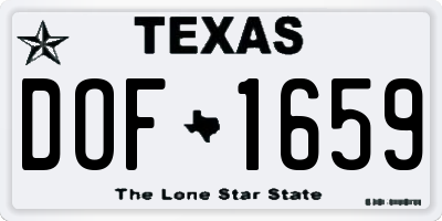 TX license plate DOF1659