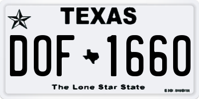 TX license plate DOF1660