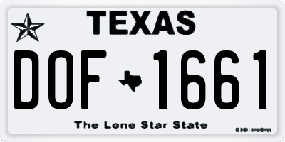 TX license plate DOF1661