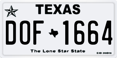 TX license plate DOF1664