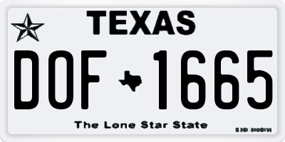 TX license plate DOF1665