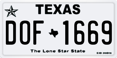 TX license plate DOF1669