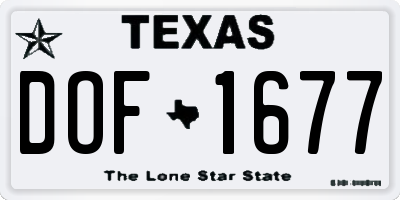TX license plate DOF1677