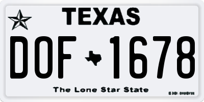 TX license plate DOF1678