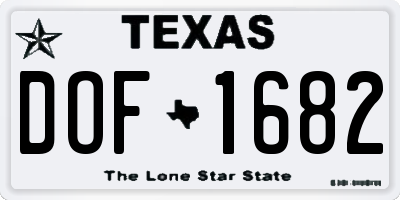 TX license plate DOF1682