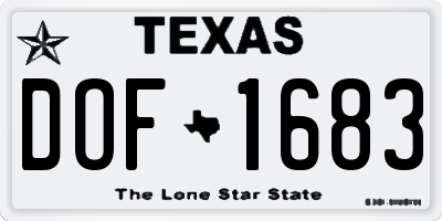 TX license plate DOF1683