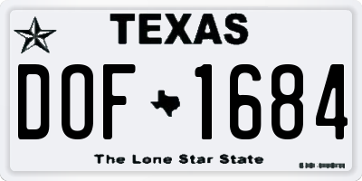 TX license plate DOF1684