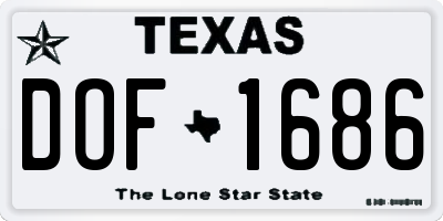 TX license plate DOF1686