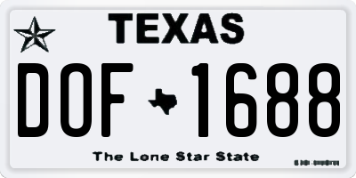 TX license plate DOF1688